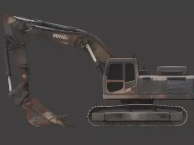 Gothic Excavator 3D Model Low-poly 3D model