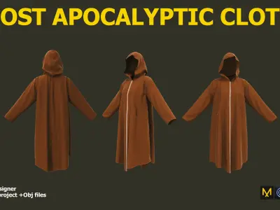 12 POST APOCALYPTIC CLOTHES Low-poly 3D model