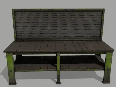 workbench industrial bench Low-poly 3D model purchase