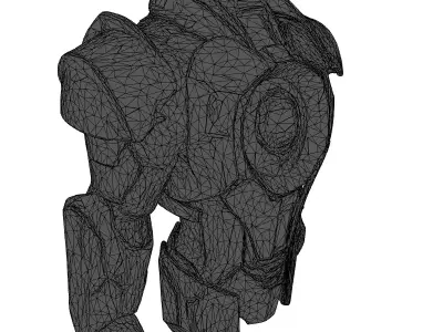 Futuristic Armored Gauntlet with Glowing Vents 3D model