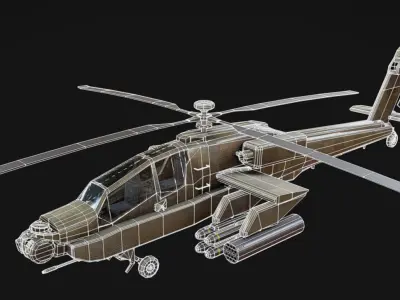 Apache Helicopter Low-poly 3D model purchase