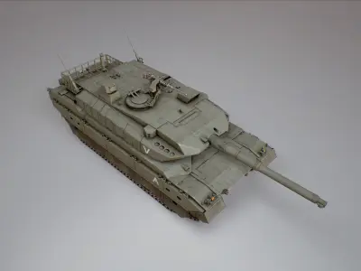 Type 10 Main Battle Tank Low-poly 3D model