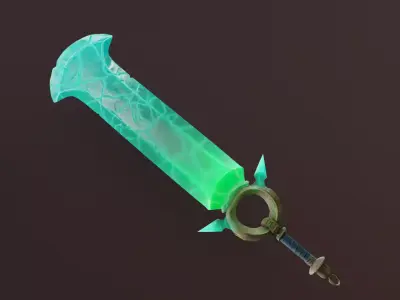 Fantasy Swords 2 Models Game Ready  Low Poly  PBR Low-poly 3D model