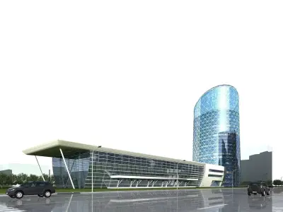 Station Building 3D model purchase