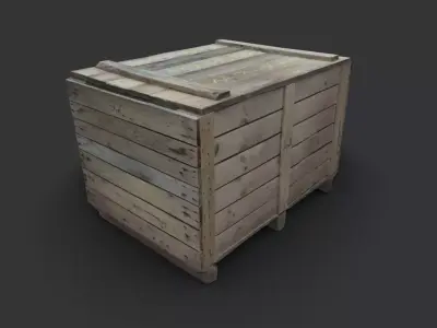 wooden box Low-poly 3D model 12