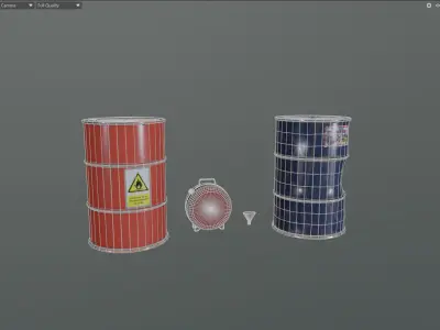 Fuel Drums Low-poly 3D model