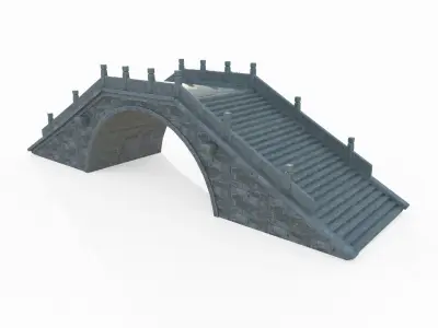 Arch Bridges of ancient Asian architecture 3D model