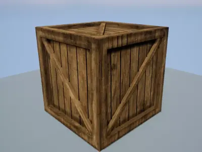 Wooden Crate Game Ready Free low-poly 3D model