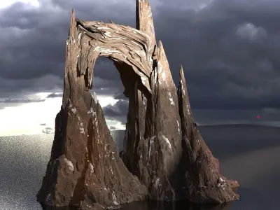 Snow Mountain rock cliff  1 3D model