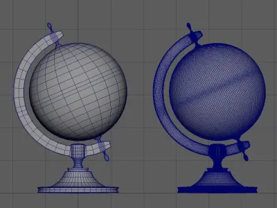 Bronze Globe Low-poly 3D model