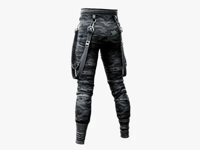 Tactical Military Pants Low-poly 3D model