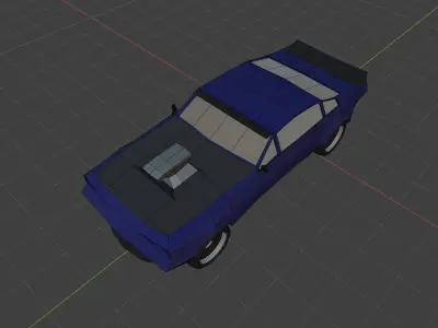 Low Poly Muscle Car  Free low-poly 3D model