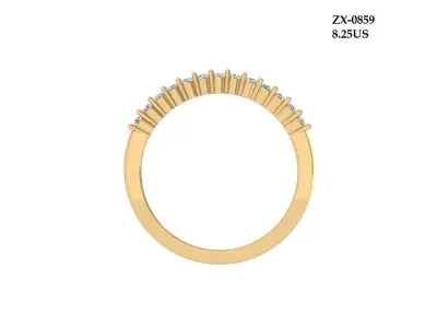Solitaire Engagement Ring 3D print model 56