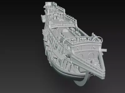 Royal Galleon Ship - Historical War Vessel 3D Model 3D print model