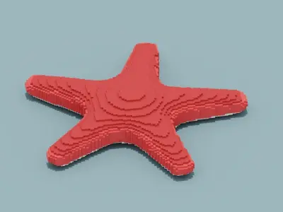 Voxel Starfish Low-poly 3D model