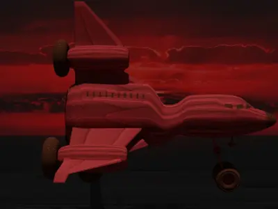 Triplane airplane in sky 3D model