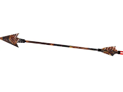 Archery Bow with Animal Skin Low-poly 3D model