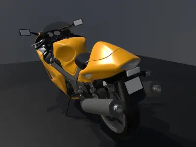 Suzuki Hayabusa GSX1300R Super Bike Low-poly 3D model