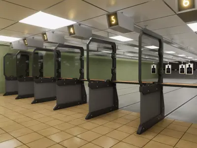HQ Shooting Range Low-poly 3D model