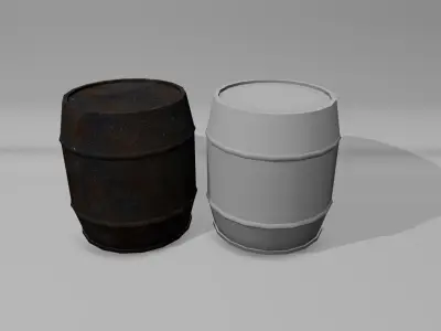 Rusty Barrel Free low-poly 3D model purchase