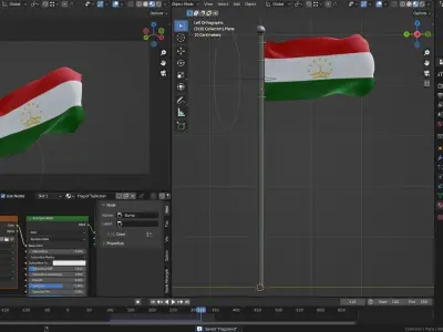 Animated Tajikistan Flags 3D model