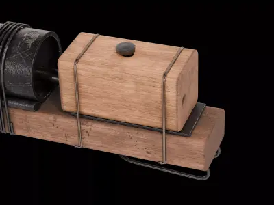 French petard grenade Low-poly 3D model