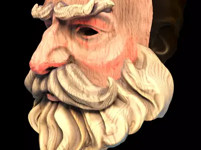 Santa Claus mask wooden style 3D print model