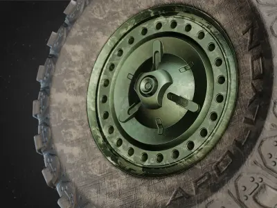 Heavy Duty Wheel Low-poly 3D model