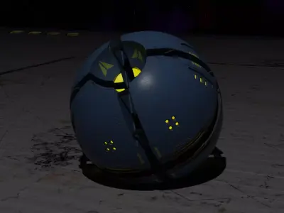 Old Y2J Hollow Sphere Low-poly 3D model