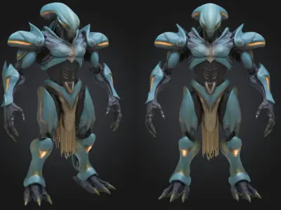 Alien Warrior Sci Fi Fantasy Low-poly 3D model