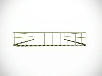 Metal Safety Barricades Crowd control barriers Low-poly 3D model