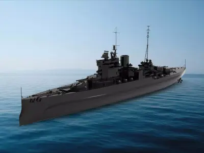 Queen Elizabeth-class battleship 3D model