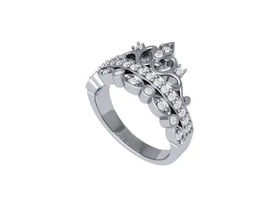 Crown Ring 3D print model