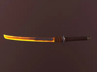 Fire Sword Free low-poly 3D model