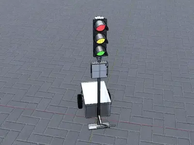 Mobile Construction Site Traffic Light WIP-2 3D model
