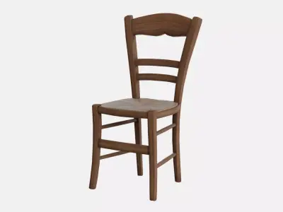 French Straw Chair Free low-poly 3D model