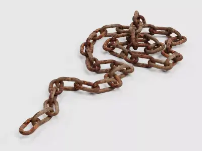 Rusty Chain V2 - Heavy Steel Coiled Pile 3D model