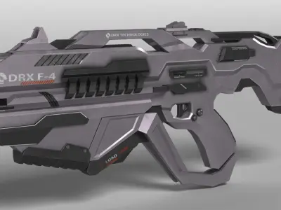 Sci Fi Plasma Rifle DRX F4 Low-poly 3D model