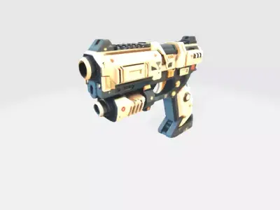 Lowpoly scifi pistol Low-poly 3D model