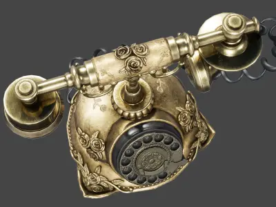 Antique Telephone Low-poly 3D model buy