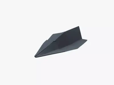 Paper Plane Black Low-poly 3D model