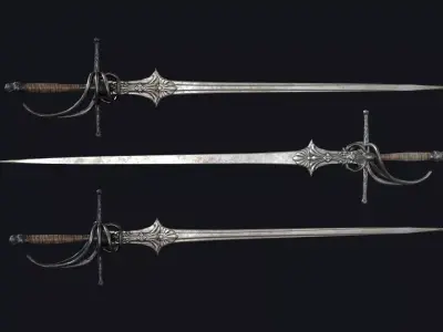 Dark Knight Ring Greatsword Low-poly 3D model