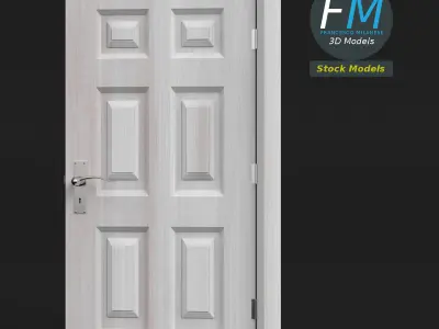 Six raised panel door 3D model