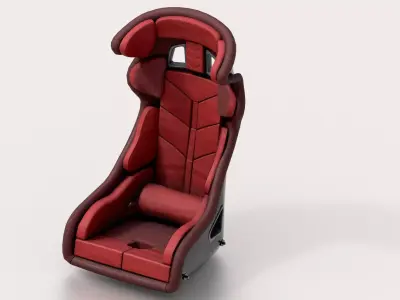 Racing Sport Seat V01 Red Low-poly 3D model