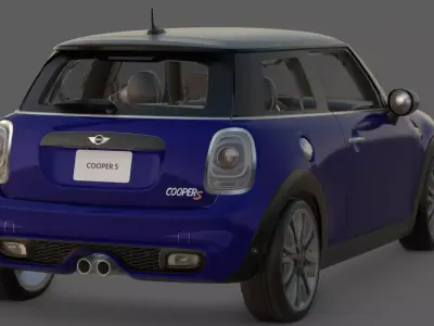 2014 Mini Cooper S F56 3D Model  Modern Retro Hot Hatch 3D model