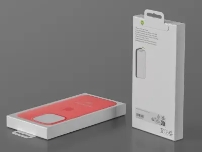 Apple iPhone 15 Pro Max Silicone Case Red Packaging 3D model