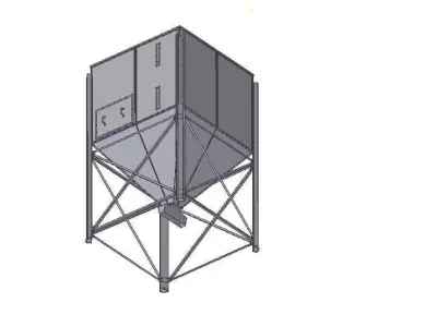 Mini rectangular Silo 3D model