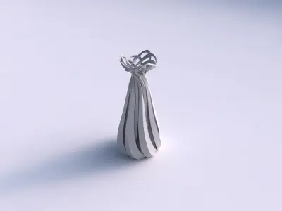 Vase double twiste with sharp edges and squeezed top part str... 3D print model buy