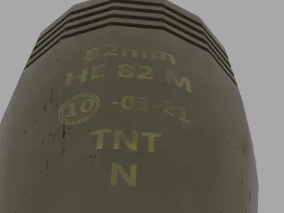 82 mm mortar mine Free low-poly 3D model
