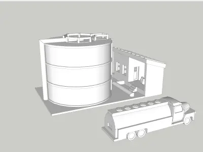 Fuel Tank Set With Truck by Outland Models Low-poly 3D model